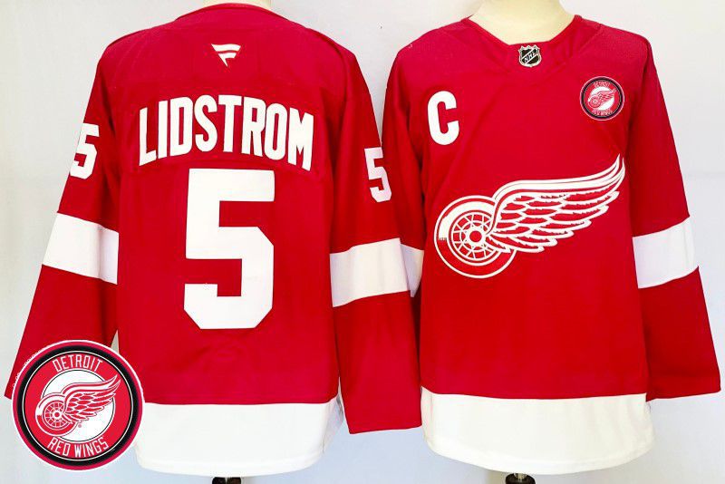 Men Detroit Red Wings #5 Lidstrom Red Fanatics 2025 NHL Jersey style 3->detroit red wings->NHL Jersey